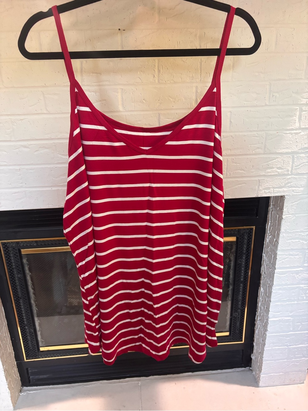 Zenana Outfitters Red and White Striped Spaghetti Strap Cami Tank